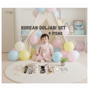 korean  doljabi set for dohl party  traditional decoration supplies korean birthday gift dolsang dohl table set dol paty celebration 돌상 돌잔치