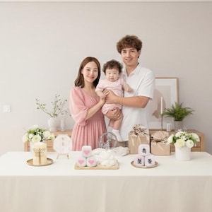 korean TRADITIONAL DOHL TABLE  백일 baekil table party set for korean baby 100thday celebration 100days decor traditional doljanchi 돌상 돌잡이 첫돌