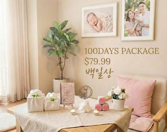 korean TRADITIONAL DOHL TABLE  백일 baekil table party set for korean baby 100thday celebration 100days decor traditional doljanchi 돌상 돌잡이 첫돌