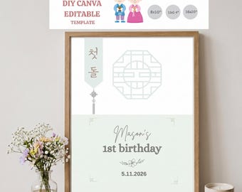 korean dohl sign poster diy editable welcome sign template for dohl party decoration 1st birthday  doljabi board 첫돌포스터 돌잔치 돌잔치싸인 돌잔치 보드 돌상