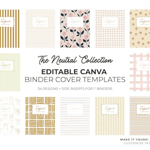 Neutral Binder Covers: Editable Canva Templates (Digital Download)