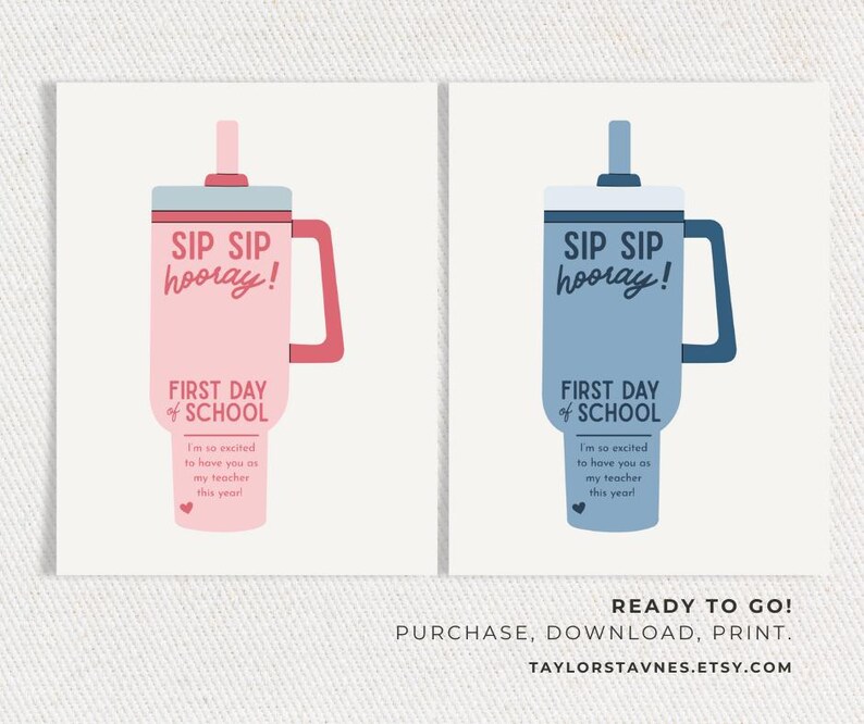 Sip Sip Hooray | Printable Gift Tag Digital Download image 2