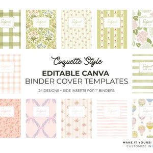 Coquette Binder Covers: Editable Canva Templates (Digital Download)