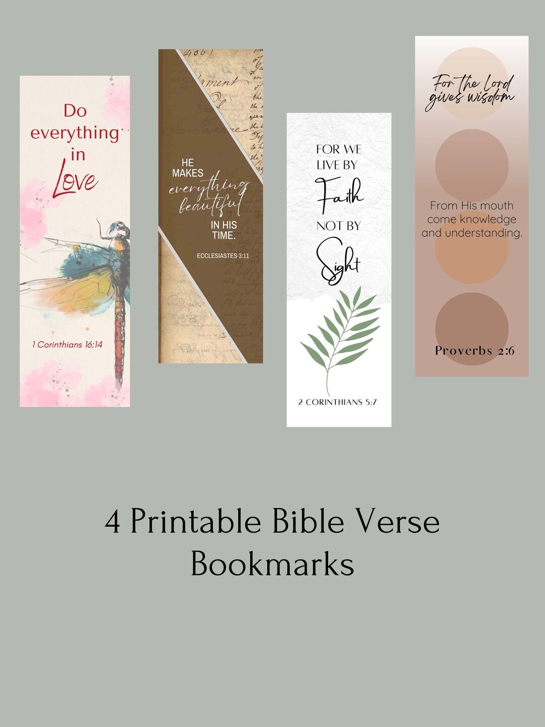 Printable Bible Verse Bookmarks, Christian Quotes Bookmarks - Etsy