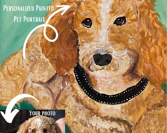 Custom Pet Portrait: Painted Canvas, Animal Headshot