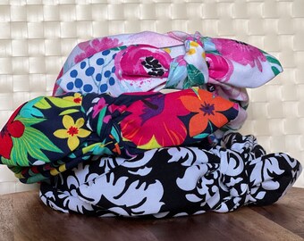 Knotted Bow Fabric Headband: Bohemian Floral Hair Accessory