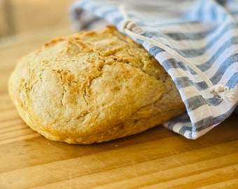 Rustic Linen Bread Bag: Reusable Eco-Friendly Storage