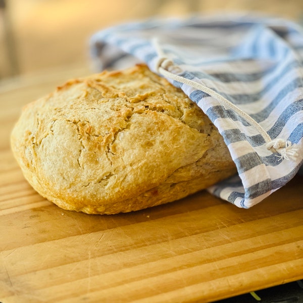 Rustic Linen Bread Bag, Eco-friendly Storage Solution, Bread Bag, Bread Storage, Reusable bag,  Earth Friendly Bread Bag