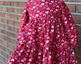 Handmade Heart Dress: Valentine's Day Twirl Dress (3T/4T)