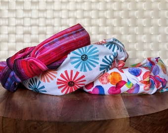 Knotted Fabric Headband: Bohemian Floral Hair Accessory
