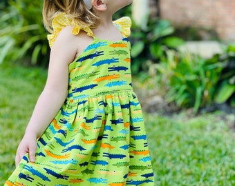 green emerald velvet dress Animal Print - Alligator main image 0
