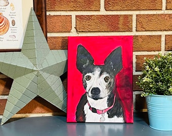Custom Pet Portrait Painting: Headshot on Stretched Canvas