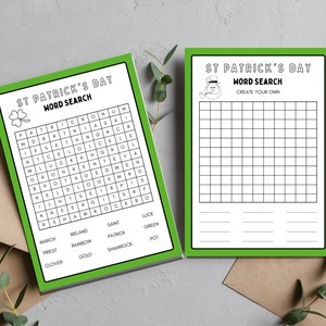 St. Patty&#39;s Day Word Search Game | St. Patrick&#39;s Day Party Activity | Printable Kids Activity | Word Search Puzzle | St Patrick Word Find.