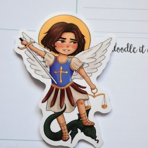Sticker Saint Michel découpé, Sticker catholique