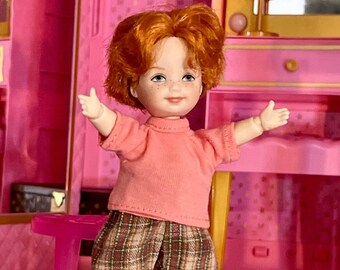 OOAK Barbie Kelly Doll Articulated Hand Tinted YMY Body | Redhead Freckles Cute | Kelly Tommy Boy Doll From Friends of the World | OB11 Doll