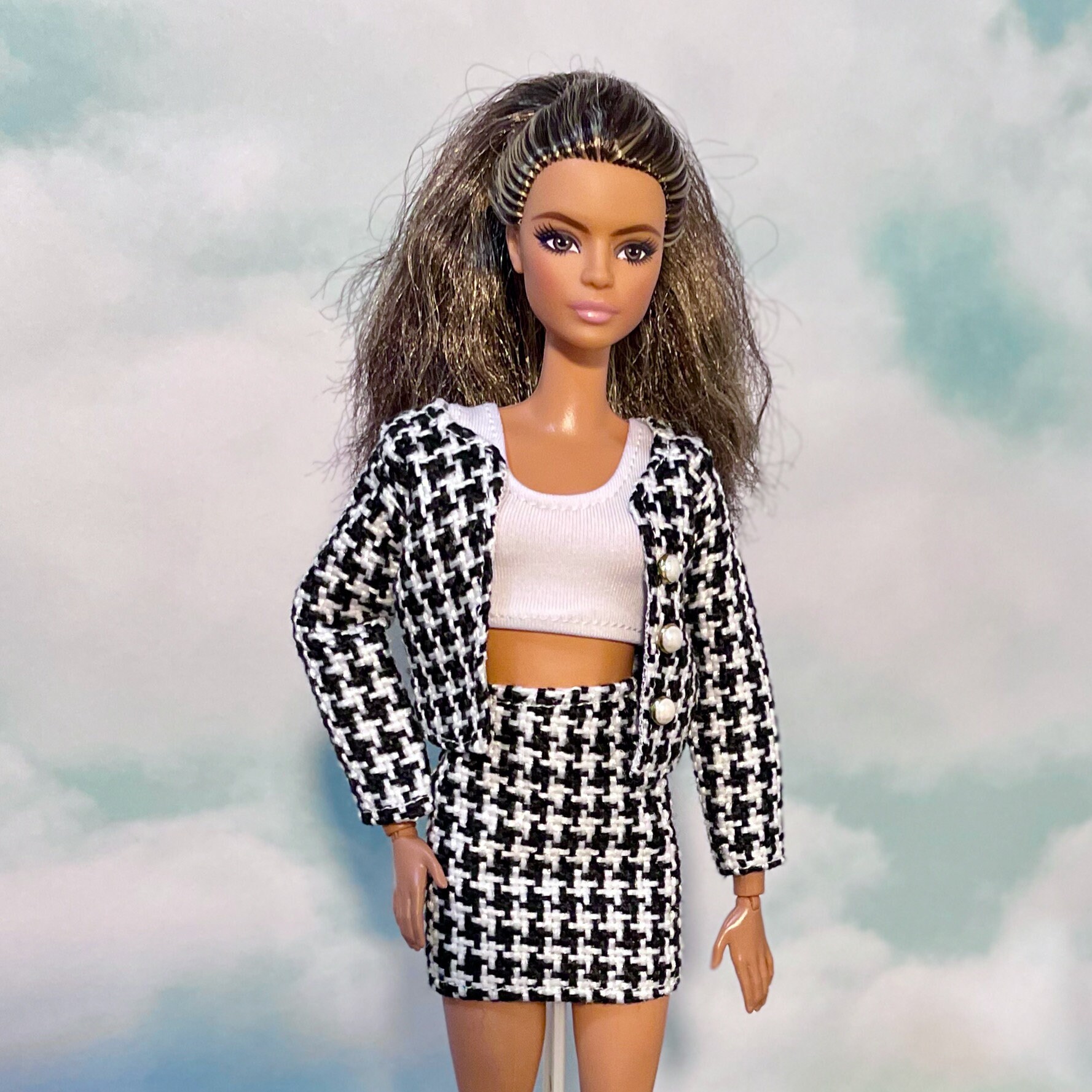 Tweed Suit Designer Style Barbie Doll Clothes Etsy