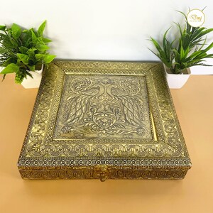 Caja decorativa para frutos secos con estampado de pavo real, caja de regalo de madera, caja de recuerdo personalizada hecha a mano, caja de madera personalizada, caja de dulces, caja de baratijas