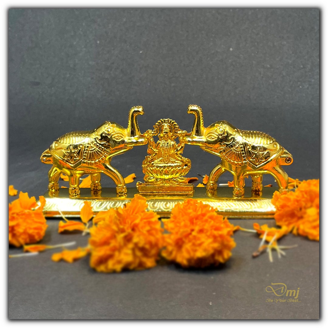 Gold Lakshmi Elephant Kumkum Box | Handmade Kumkum Chopda | Diwali