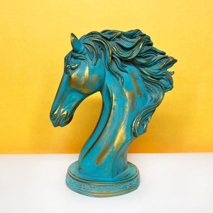 Vintage Horse Head Sculpture, Handmade Horse Statue, Antique Art Decor Showpiece for Home, Unique Animal Lovers Gift Decor