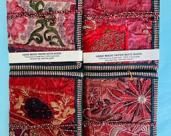 Embroidered Patchwork Diary – Handmade Fabric Journal, One-of-a-Kind