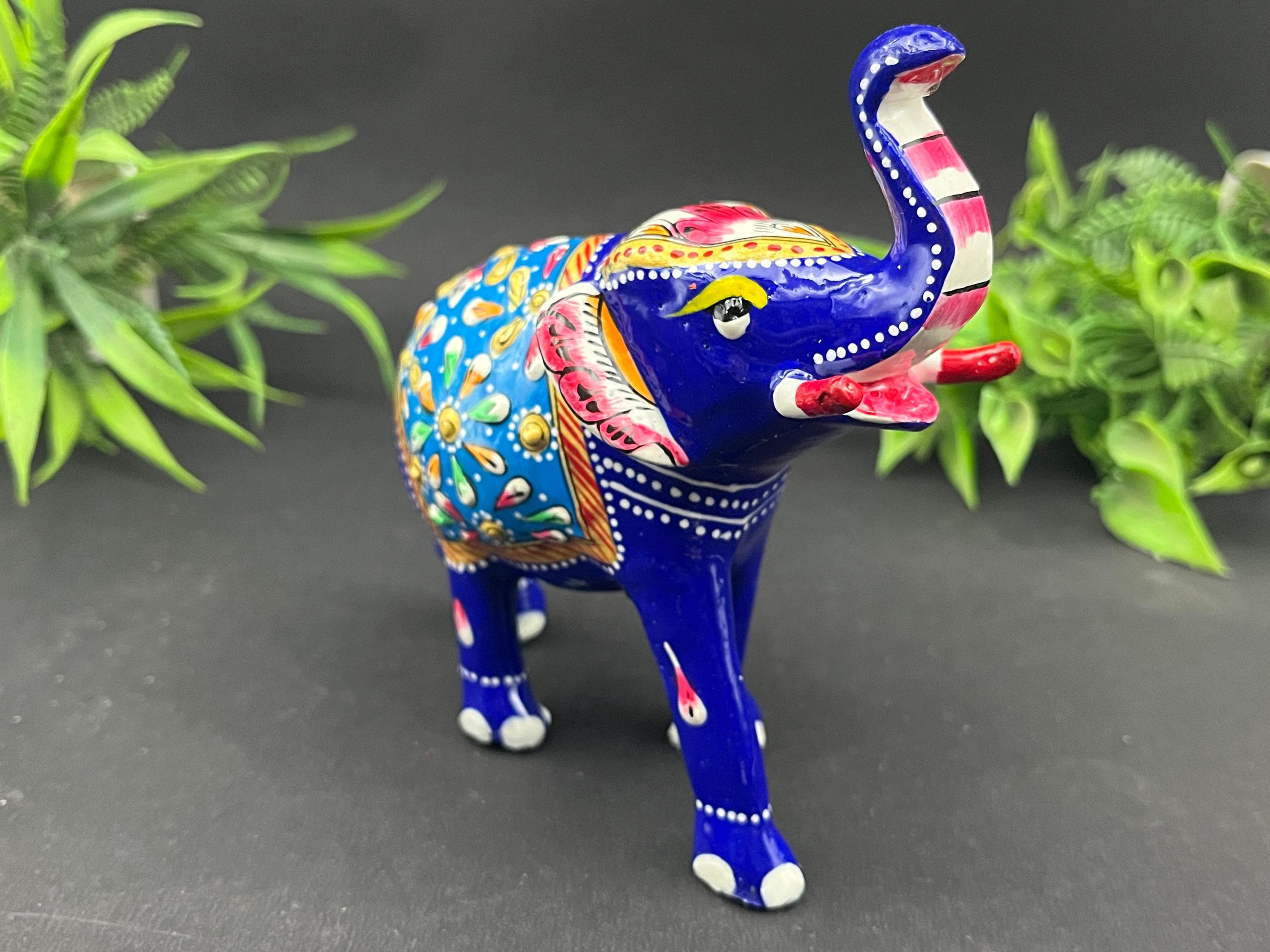 手描きの金属製象の置物 | インドのアート装飾 - Etsy 日本