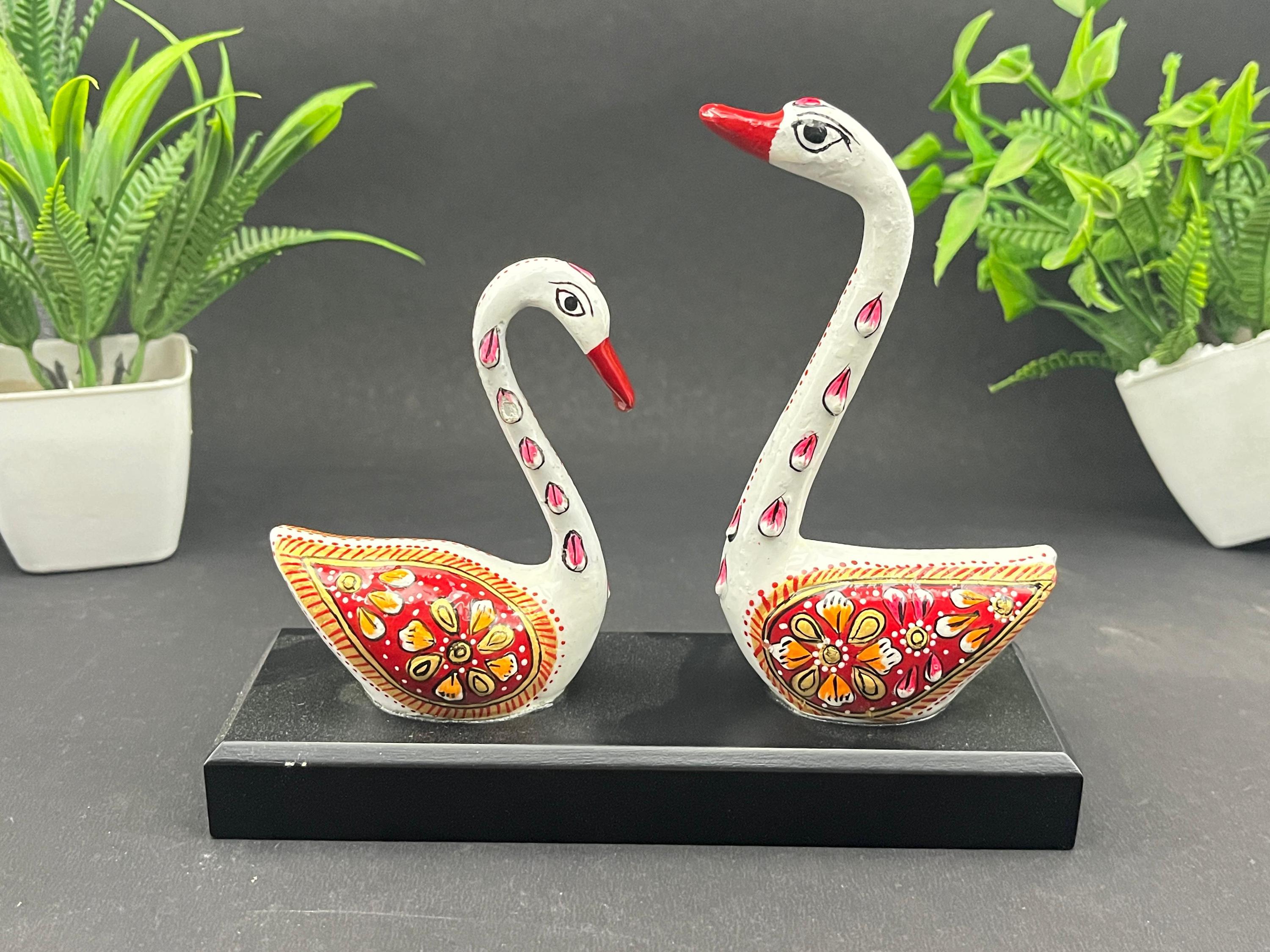 手描きの白鳥の置物 - エレガントな卓上装飾、インドの工芸品 - Etsy 日本
