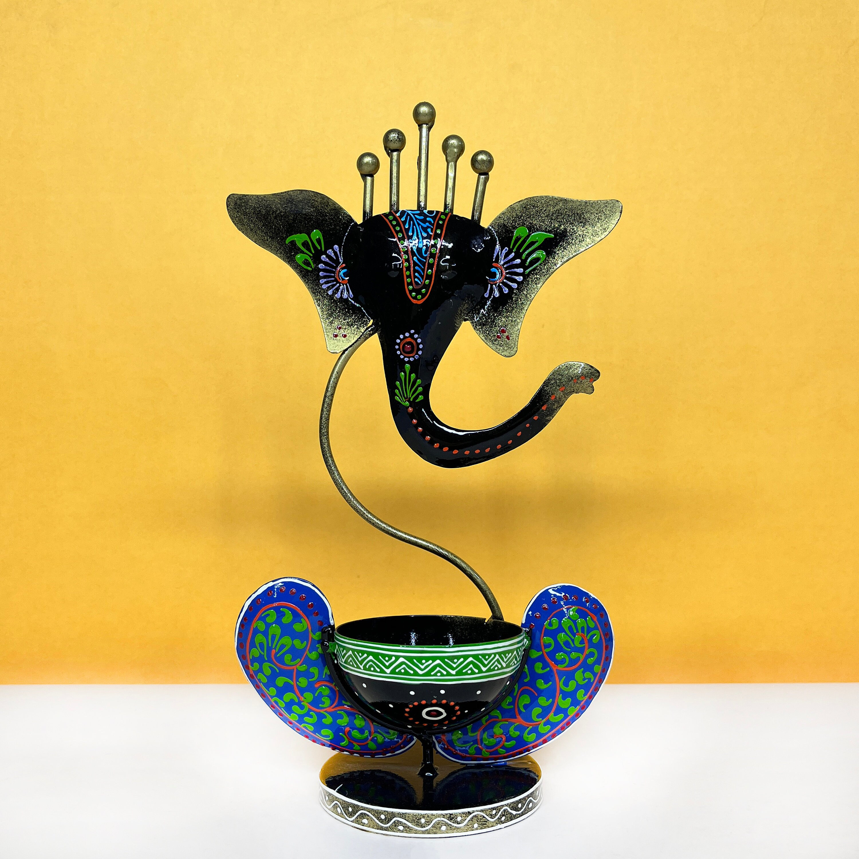 diwali decoration ganesh diya for home décor indian handmade ganesh diya handicraft ganesha metal diya indian idol ganesh diya