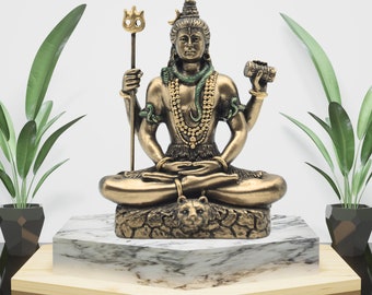 Mini Mahadev Idol in Copper Finish – Handcrafted Shiva Statue for Pooja, Sacred Hindu Gifting, Spiritual Home Decor, Divine Statue