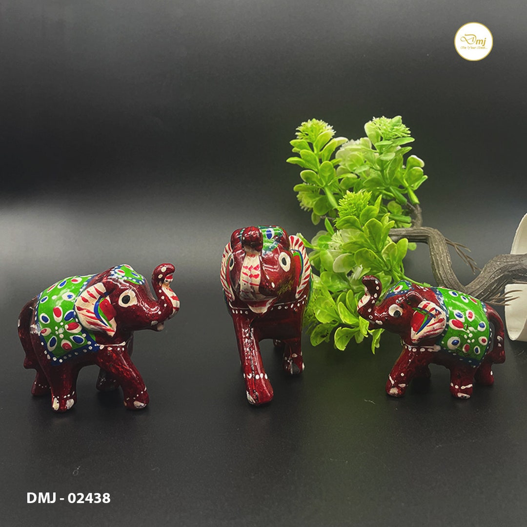 Hand-painted Elephant Statue Set – Indian Home Decor Figurines - Etsy