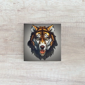 Wolf Tiger Wall Art Canvas Print
