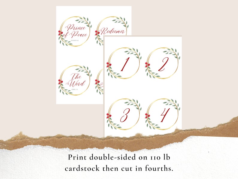 Advent Calendar Names of Jesus Quarter Page Digital Download Etsy