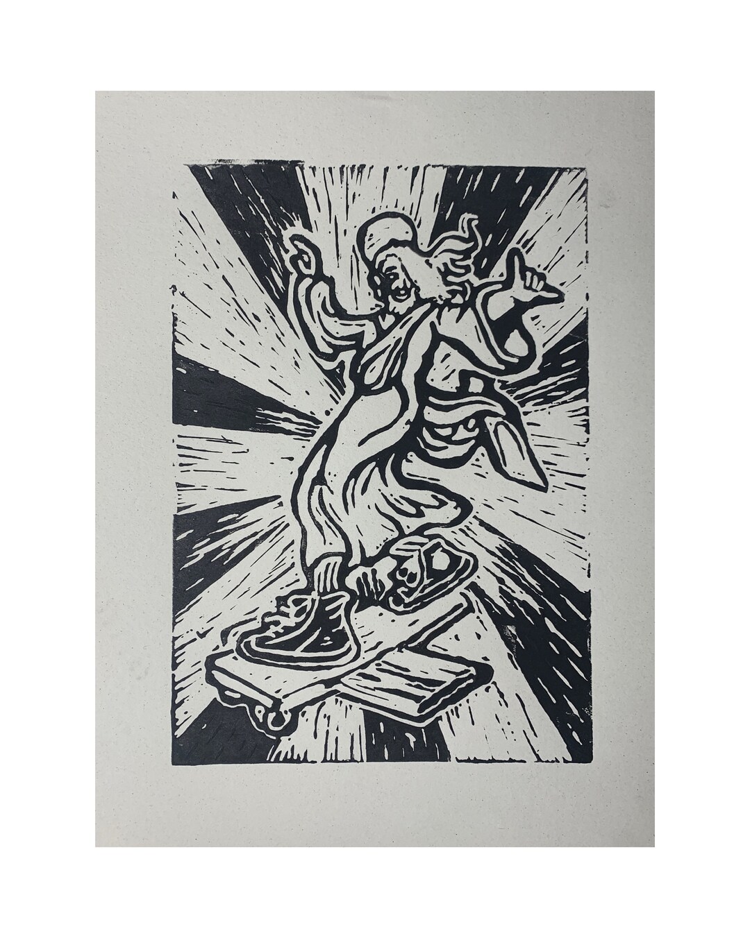 Linocut Jesus Jesus Rides for Our Sins Linocut - Etsy