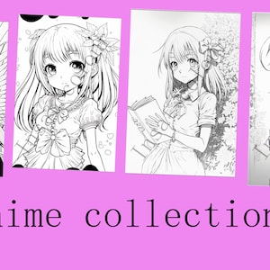 digital Colouring pages anime female collection