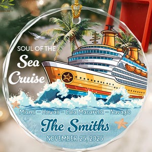 Cruise Christmas Ornament, Cruise Ship Ornament, Cruise Lover Gift, Cruise Christmas Gift, Family Cruise,Personalized Vacation Keepsake Gift
