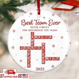 Best Team Ever Ornament, Employee Gifts, Corporate Gifts for Employees, Employee Appreciation, Team Gifts,  Coworker Gift,Employee Ornaments