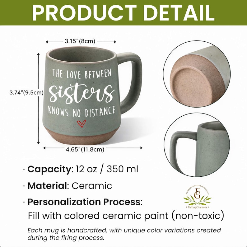 Taza personalizada para hermanas, regalo para hermanas a distancia, regalos de cumpleaños para hermanas, regalos para hermanas, taza para hermanas, taza para hermanas que se mudan, regalo para hermanas a distancia imagen 8