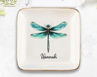 Dragonfly Ring Dish, Dragonfly Gifts, Dragonfly Ring Holder, Dragonfly Ceramic Trinket Dish, Dragonfly Lover Gift, Dragonfly Gifts for Her