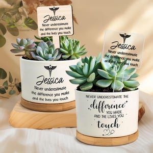 Personalized Planter Pot Gift, Nurse Gift, Doctor Gift, Healthcare Worker Gift, Graduation Gift, RN Gift, Gift for Coworker,Thank You Doctor