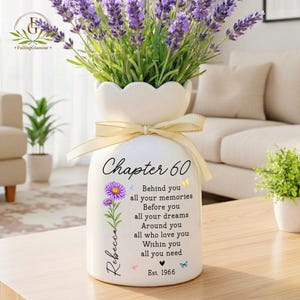 60th Birthday Gifts For Women, Personalized 60th Birthday Flower Vase, 1966 Birthday Gift, Chapter 60 Vase, Floral 60th Gift, 60 Year Old