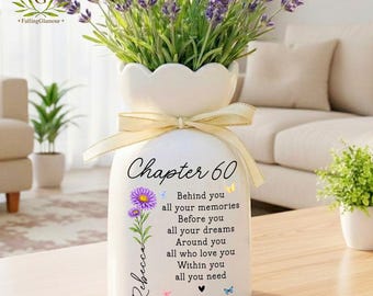 60th Birthday Gifts For Women, Personalized 60th Birthday Flower Vase, 1966 Birthday Gift, Chapter 60 Vase, Floral 60th Gift, 60 Year Old