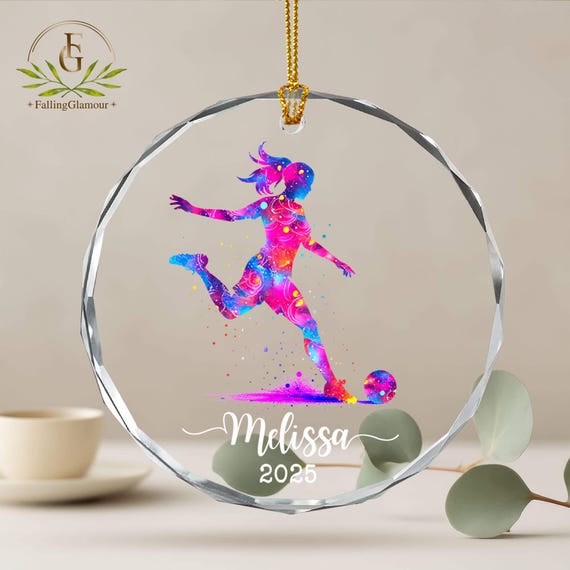 Personalized Soccer Girl Player Ornament, Girls Soccer Ornament, Custom Soccer Ornament, Soccer Gift, Soccer Player Gift, Soccer Team Gifts