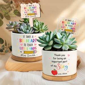 Personalized Appreciation Teacher Plant Pot, Flower Pot For Teacher, Gift for Teacher, Back To School Gifts, End Of Year Gift,Thank You Gift