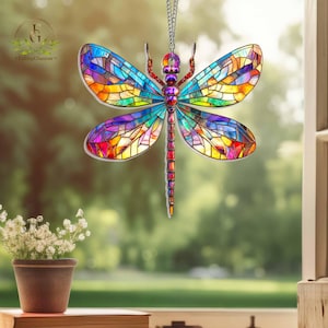 Dragonfly Suncatcher, Dragonfly Window Hanging, Dragonfly Ornament, Dragonfly Nature Lover Gift, Dragonfly Home Decor Gifts, Nature Decor