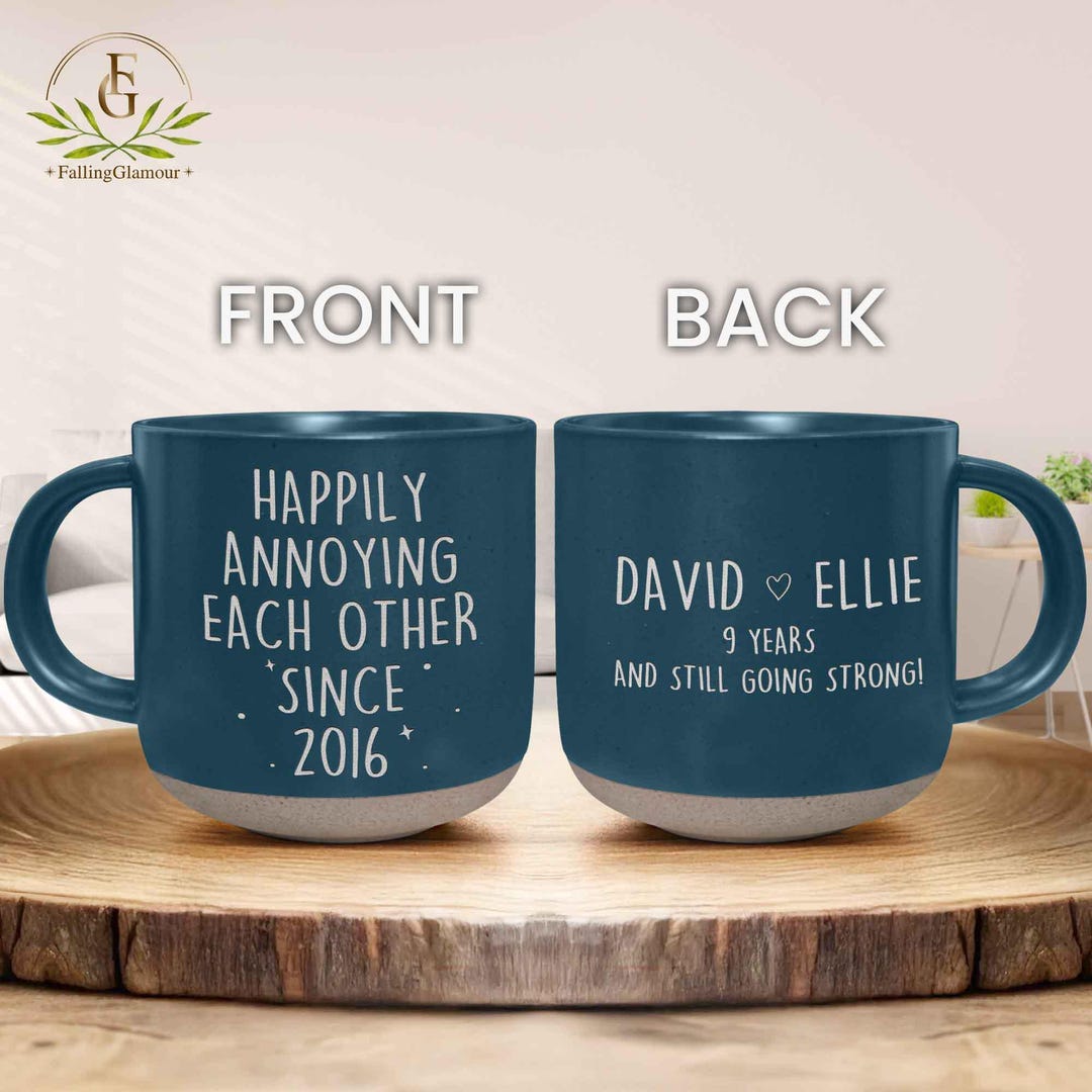 9 Year Anniversary Gift, 9th Anniversary Pottery Mug, 9 Year Wedding — free download