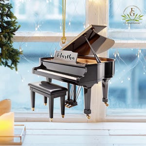 Personalized Piano Christmas Ornament, Piano 2D Flat Acrylic Ornament, Ornament Gift for Music Teacher, Music Gifts, Piano Lovers Gift