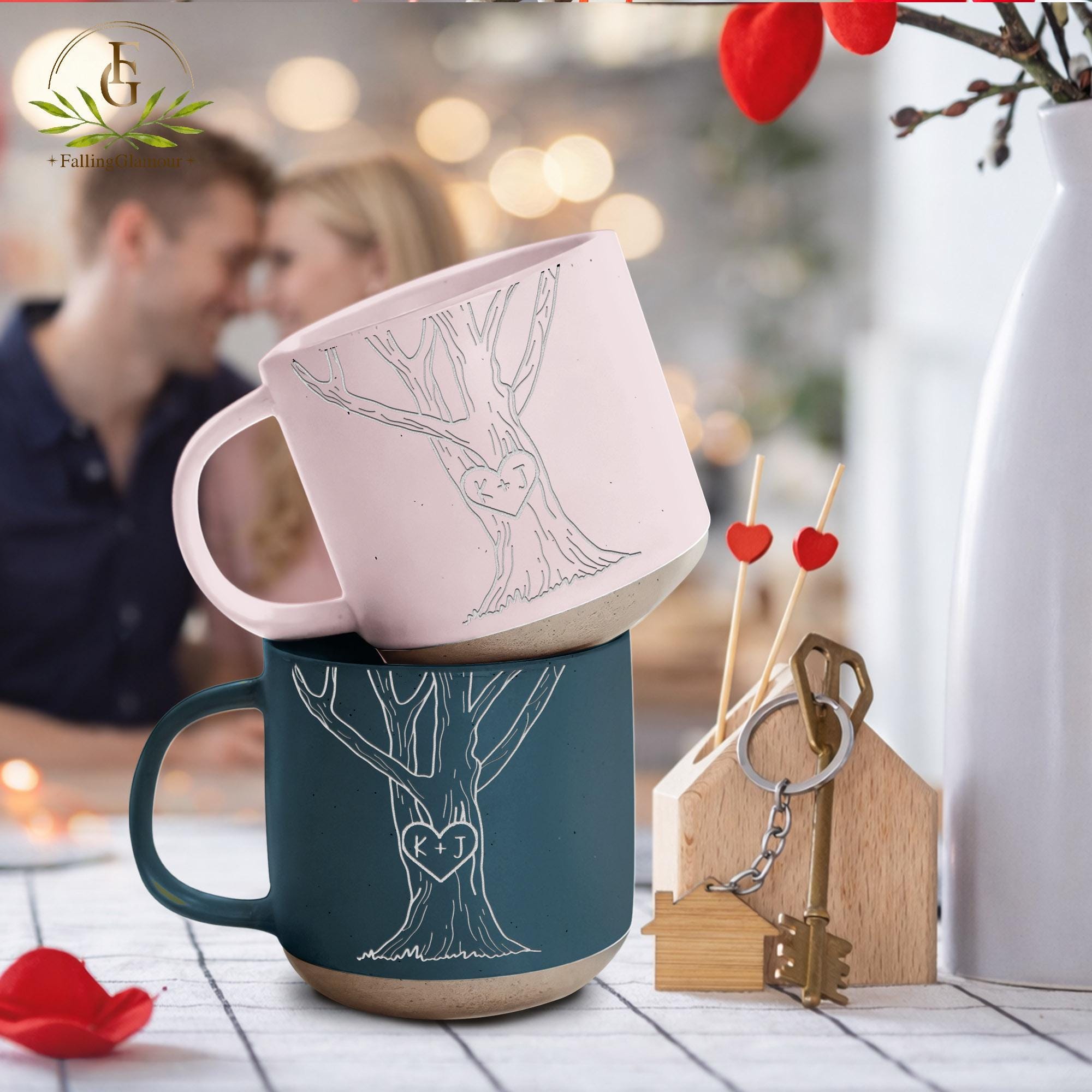 Uncommon Goods | Personalized Tree Wood Carving | Unique Family Or Love Art Inspired By Carved Initials In A Tree Trunk