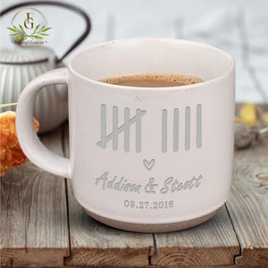 Personalized 9 Year Anniversary Gift, Custom Wedding Anniversary Pottery Mug Gift for Wife, 9th Anniversary Ceramic Mug, Couple Gift For Her