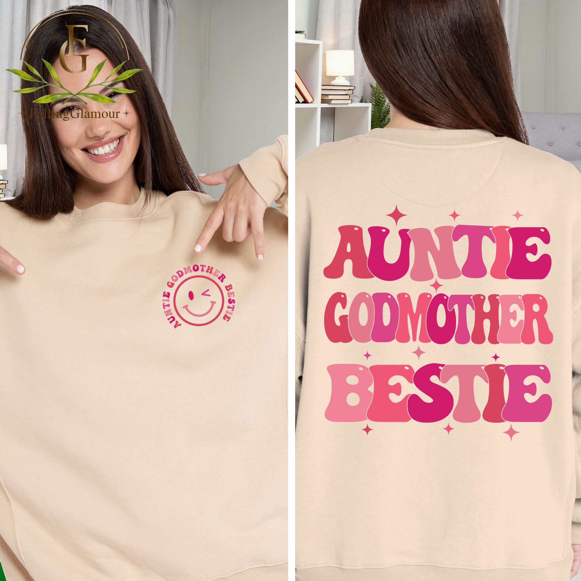 Auntie Godmother Bestie Sweatshirt, Auntie Shirt, Godmama Sweater, Funny Godparent Sweater, Aunt Gift, Godmother Gifts, Aunt God Mother Gift