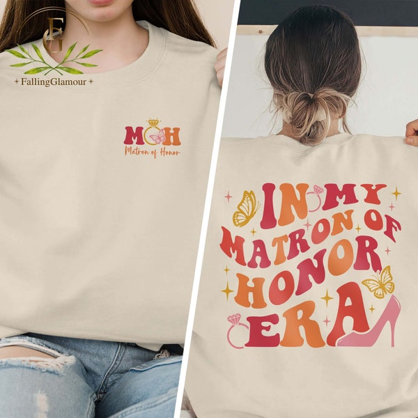 Camiseta de Madrina de Honor, Sudadera de MOH, Camiseta "En mi Era de Madrina de Honor", Regalo para Fiesta de Novia, Regalo para Dama de Honor, Camiseta para Despedida de Soltera, Fiesta de Bodas