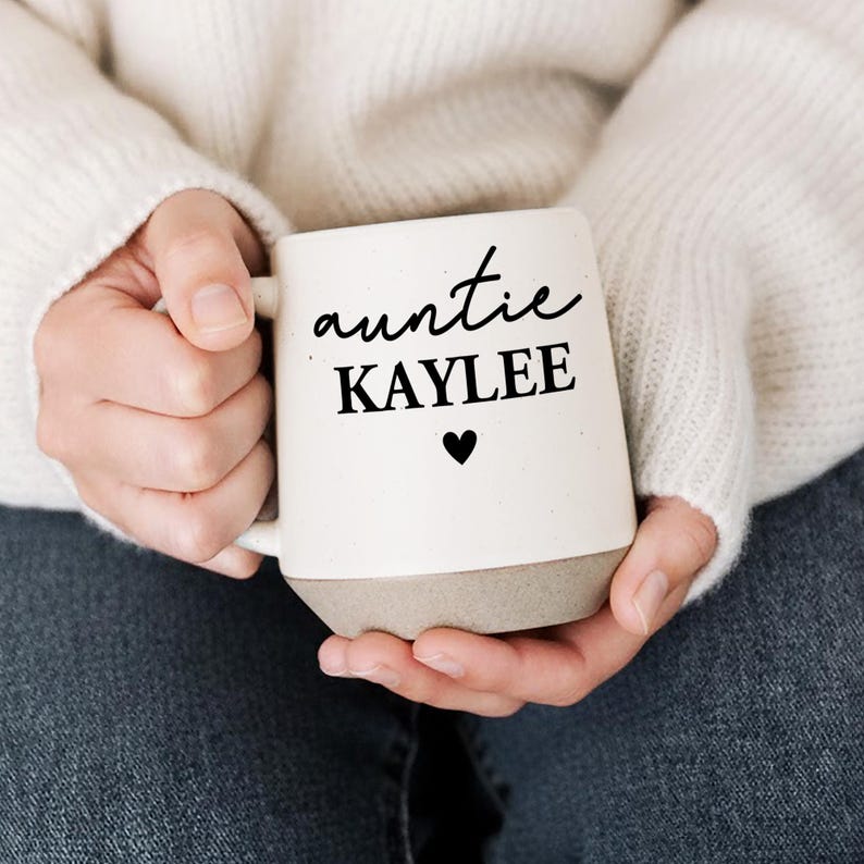 Custom Pregnancy Reveal Mug for New Aunt and Uncle, Custom Aunt Name ...